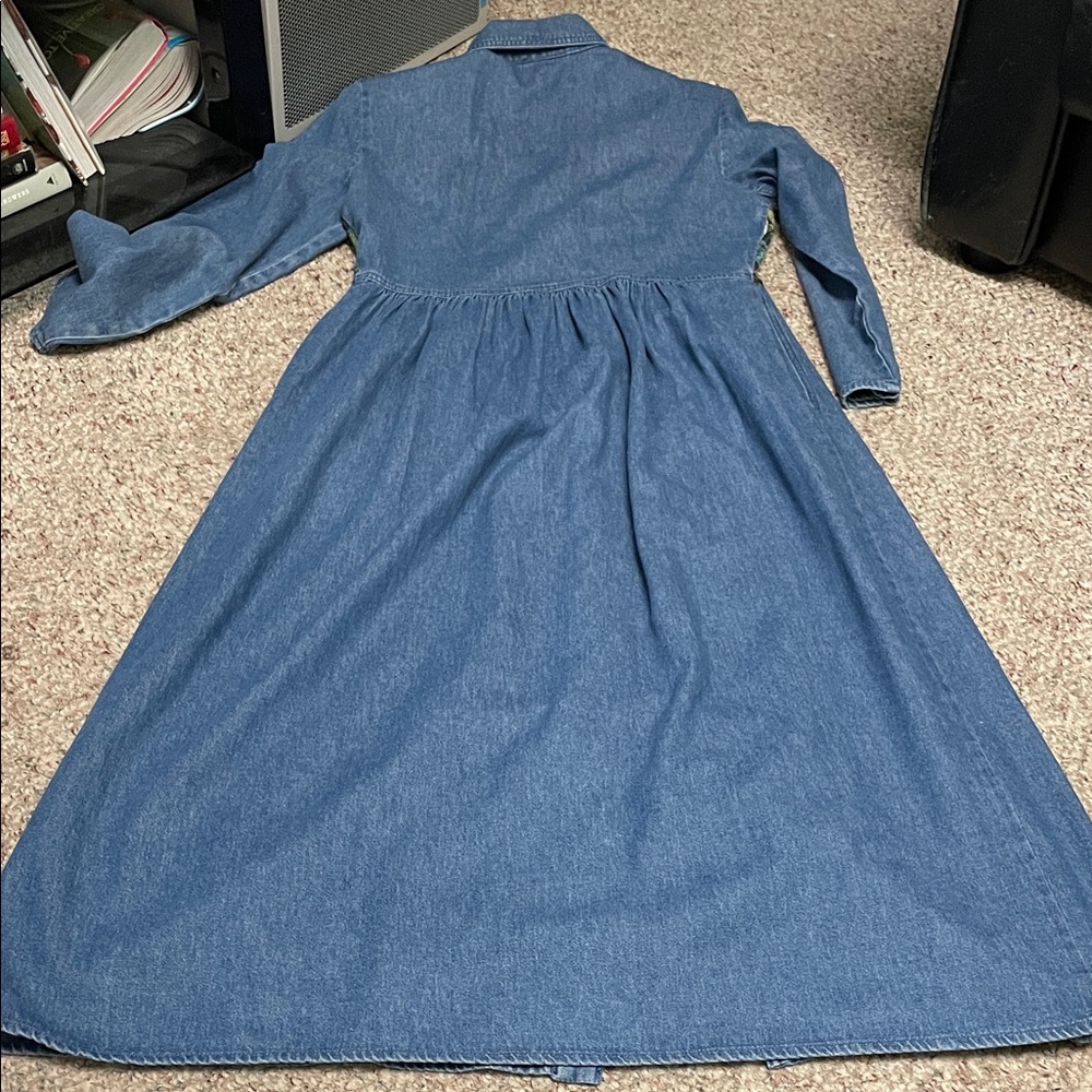 Vintage 90s Denim long sleeve Women's button front Dress- like new - Picture 10 of 10